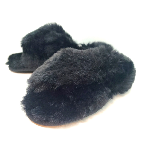 Girls Open Toe Fluffy Slippers - Picture 1 of 3